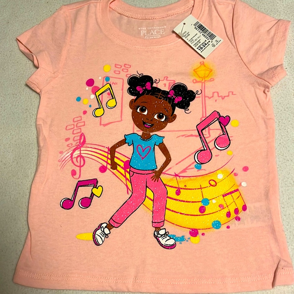 Baby girl pink tshirt never worn size 18-24M